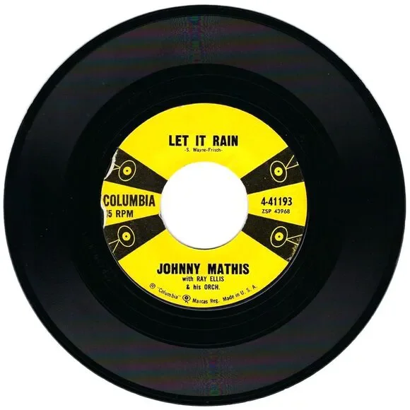 Johnny Mathis 45 RPM - A Certain Smile / Let It Rain - Columbia VG Pop '58 - Picture 2 of 2